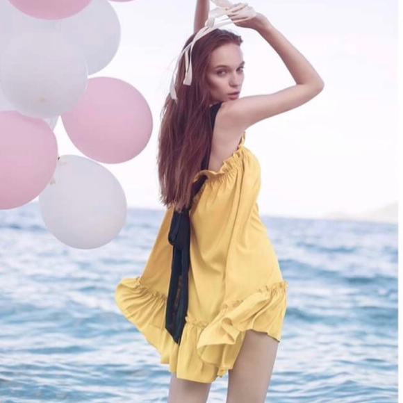 renbytee Dresses & Skirts - *host pick* RENbyTee yellow ruffle dress